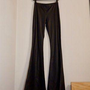 Faux Leather Bell bottoms Black